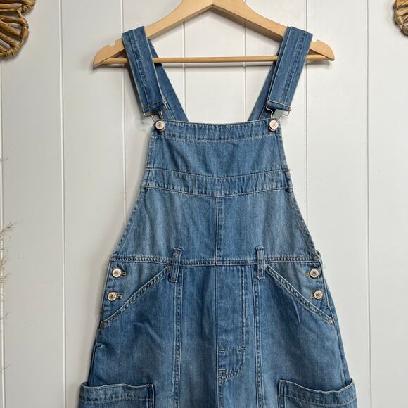 Free People jumpsuit denim Small one-piece overalls onesie cotton - Picture 6 of 9